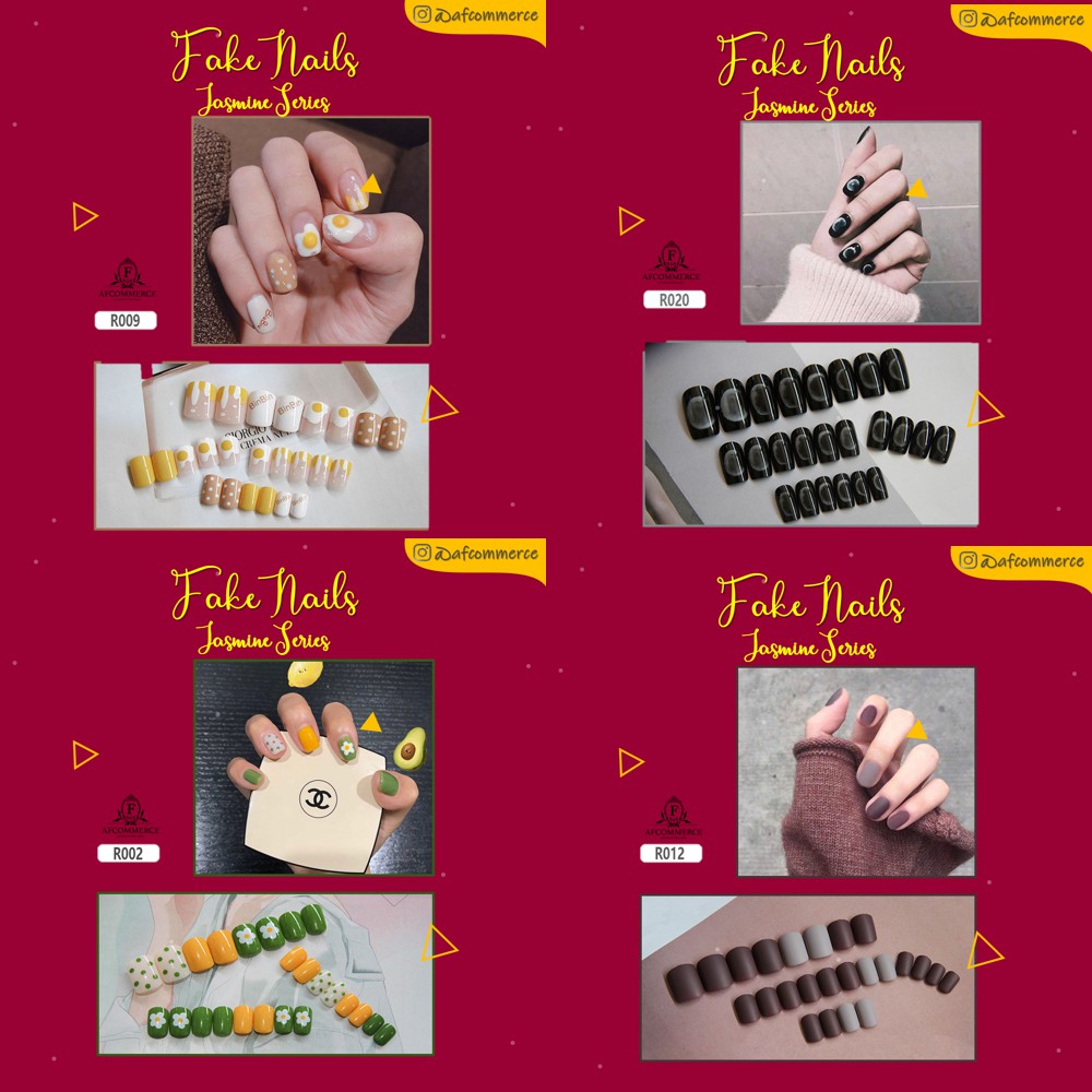 KUKU PALSU KARAKTER PRINTED NAILS JASMINE SERIES R001 SAMPAI R0020