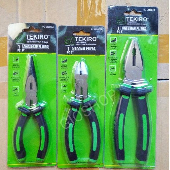 Tang Tekiro Set 3 pcs Kombinasi 8" (Besar) Lancip 6" Potong 6"