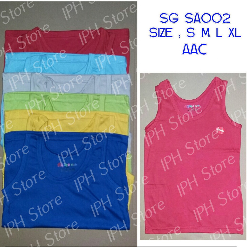 Singlet / Kaos Dalam Anak Agree SA002 (Model Polos, Seri Warna)