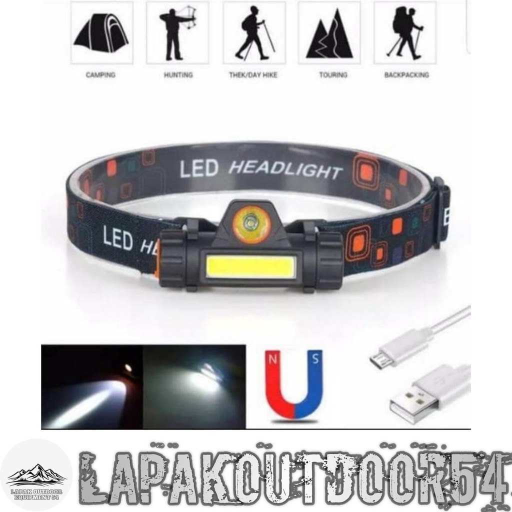 Headlamp usb charger / senter kepala led /senter camping / senter gunung / senter kepala charging