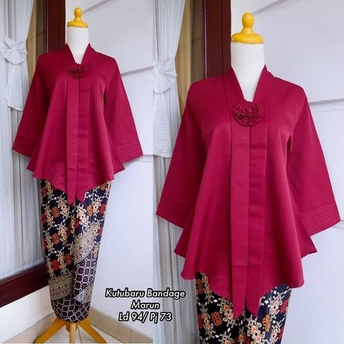 Setelan Kebaya Floy Kutu Baru Warm Pink