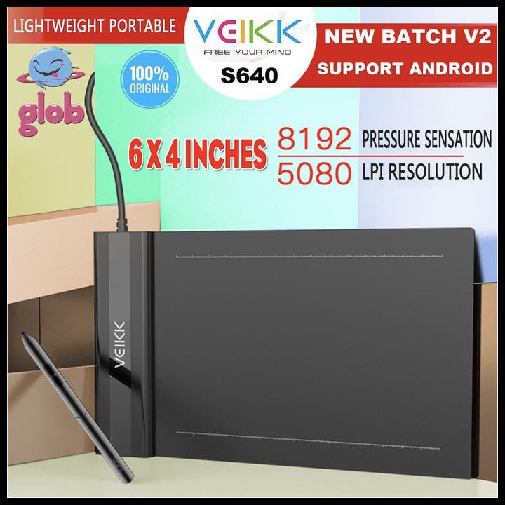 VEIKK S640 DIGITAL DRAWING GRAPHIC PEN TABLET 8192 LEVEL PRESSURE,OSU