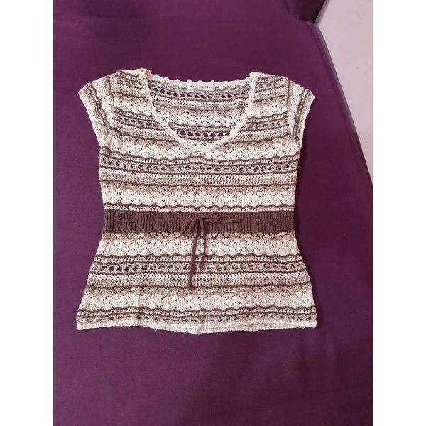 blouse rajut coklat