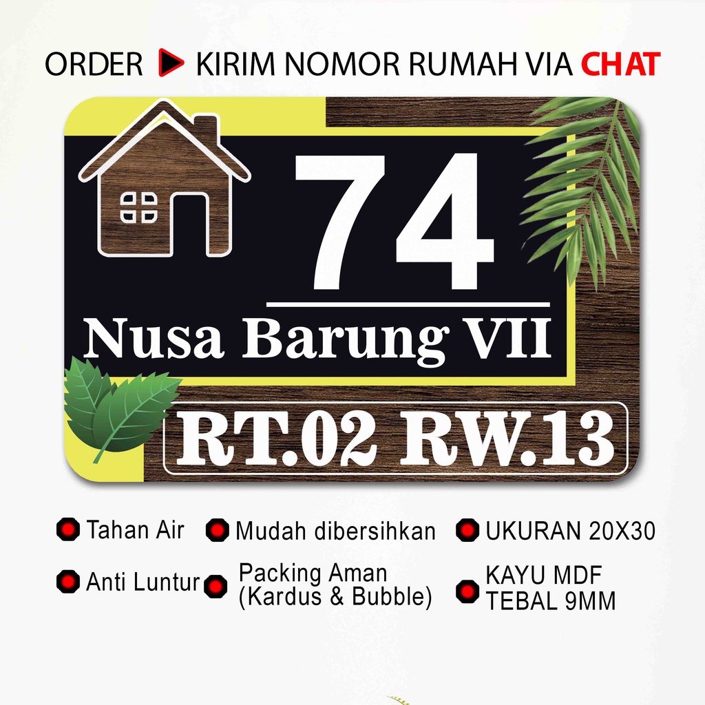 Jual plat nomor rumah blok nomer rumah minimalis hiasan pajangan ...