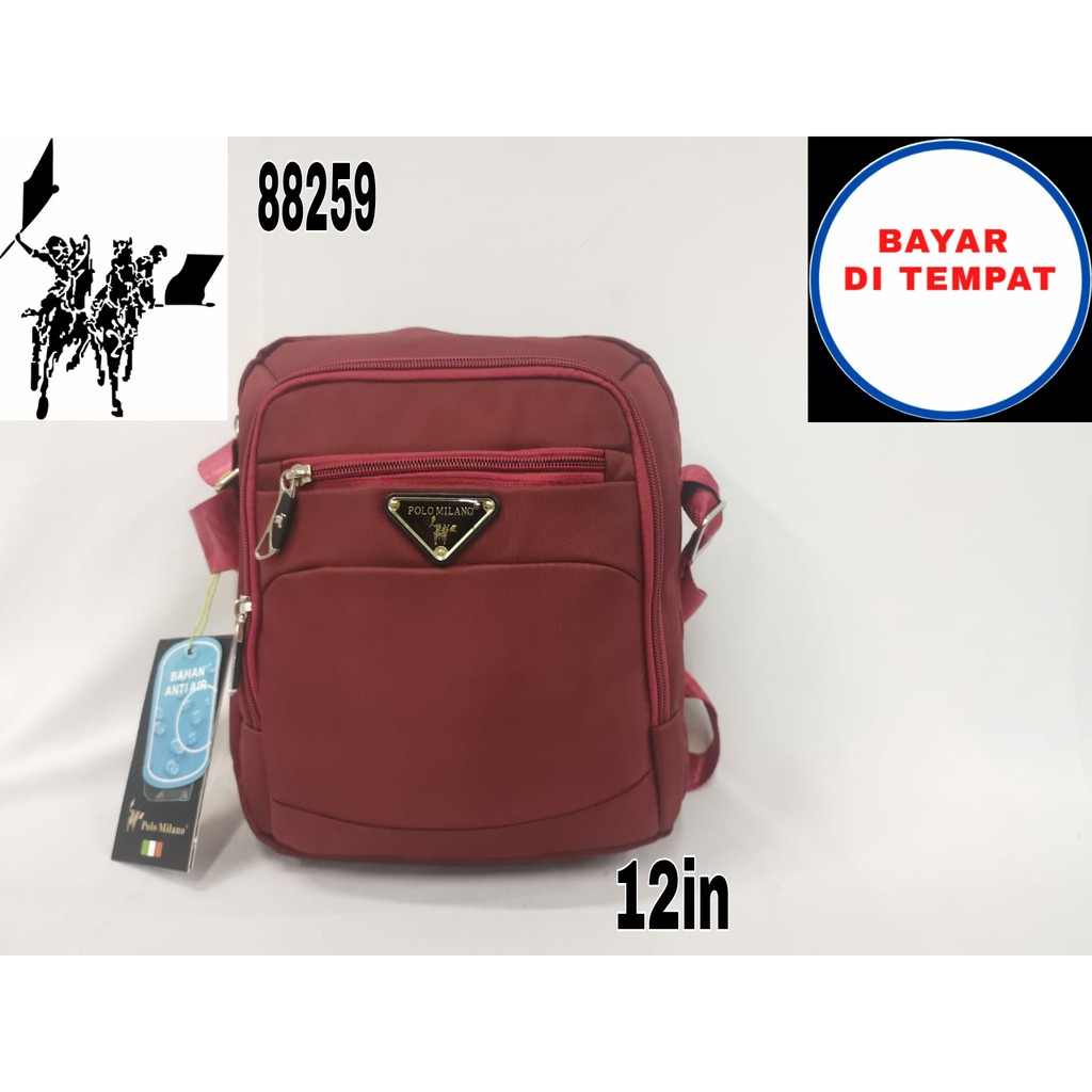 TAS SELEMPANG PRIA POLO MILANO IMPORT 88229 TERBARU SLINGBAG MURAH WAISTBAG 12 Inch