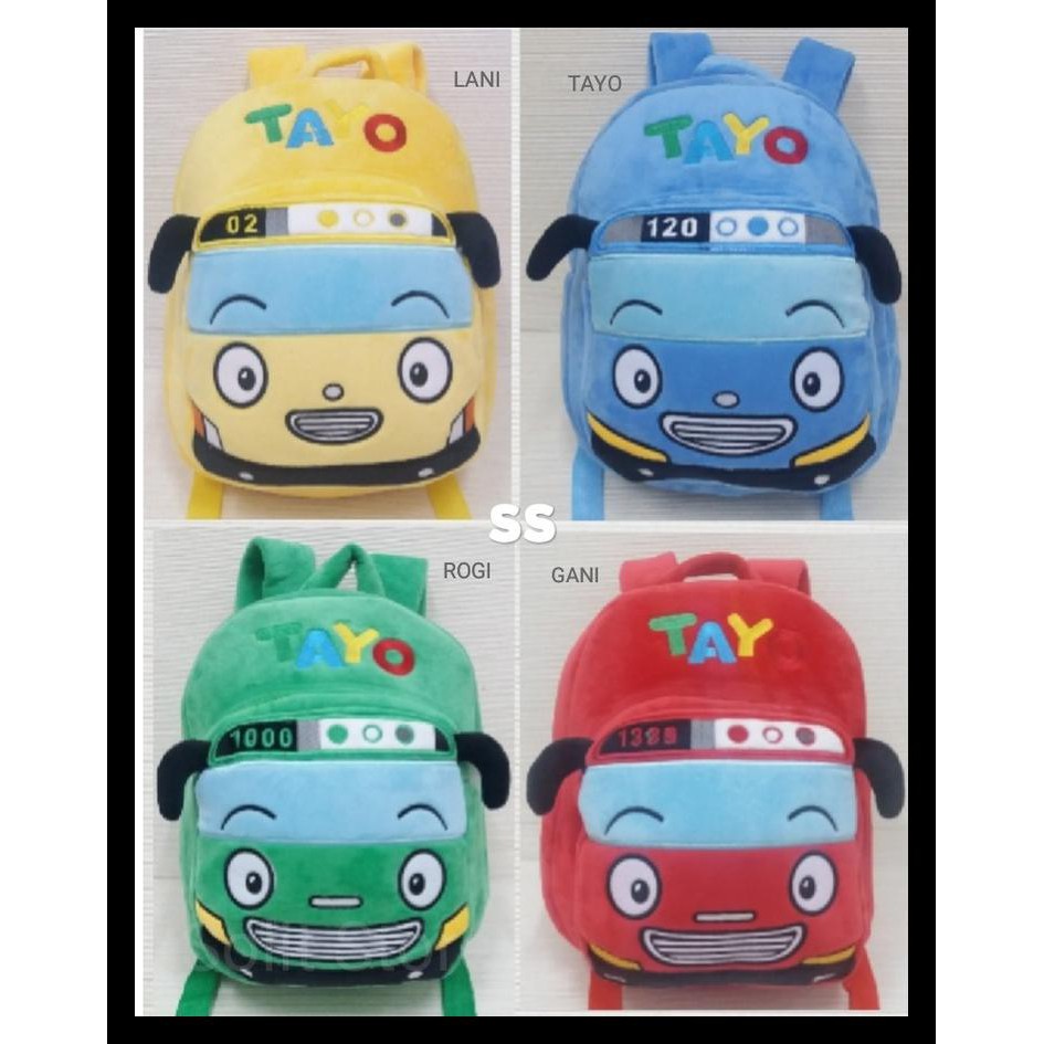 TAS RANSEL ANAK BONEKA TAYO THE LITTLE BUS ROGI LANI GANI SIZE M KODE 1480