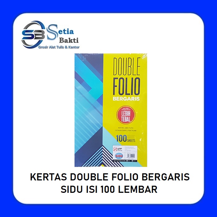 

SINAR DUNIA Kertas Double Folio Garis SIDU 1 Pak - 100 Lembar