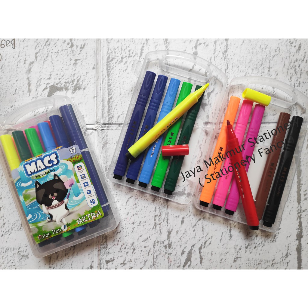 Pen warna macs grip segitiga set 12 warna