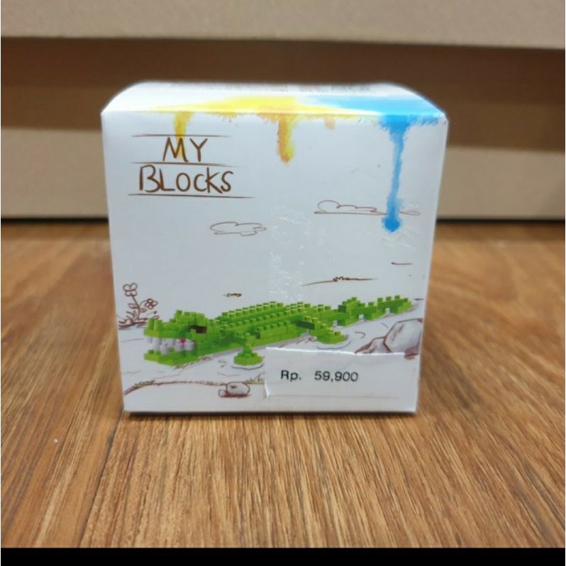 My Block Mainan Anak 9+ Lego Mini Karakter Crocodile Green 92 Pcs