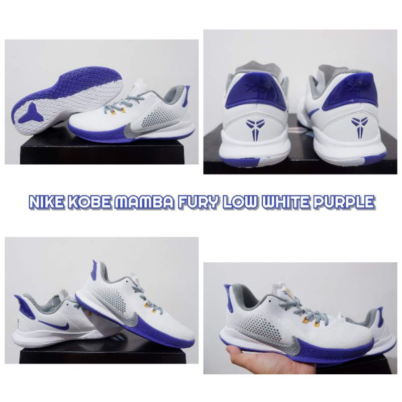 Sepatu Basket Nike Kobe Mamba Fury LOW White Purple