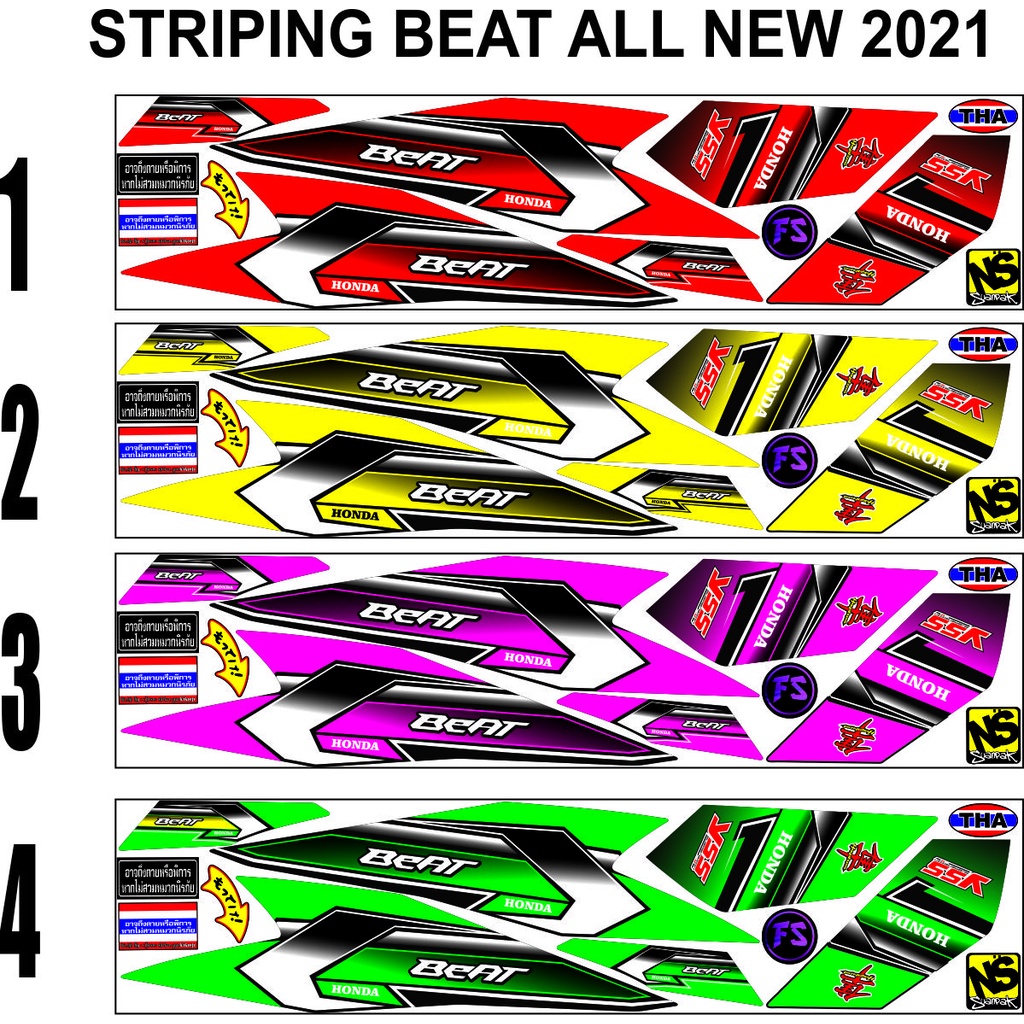 (COD) STRIPING MURAH STICKER MOTOR HONDA BEAT NEW,  BEAT STREET NEW 2019 KUMPULAN POLET BODY