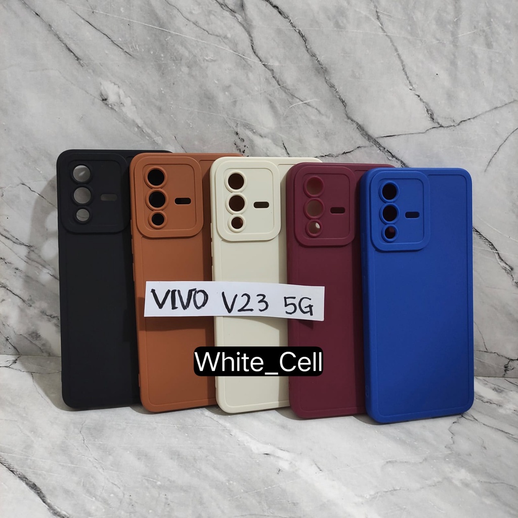 SoftCase ProCamera Silicon Matte Case Full Cover Vivo V11 V11i V15 V21E V21 4G V23 5G V9  White_Cell