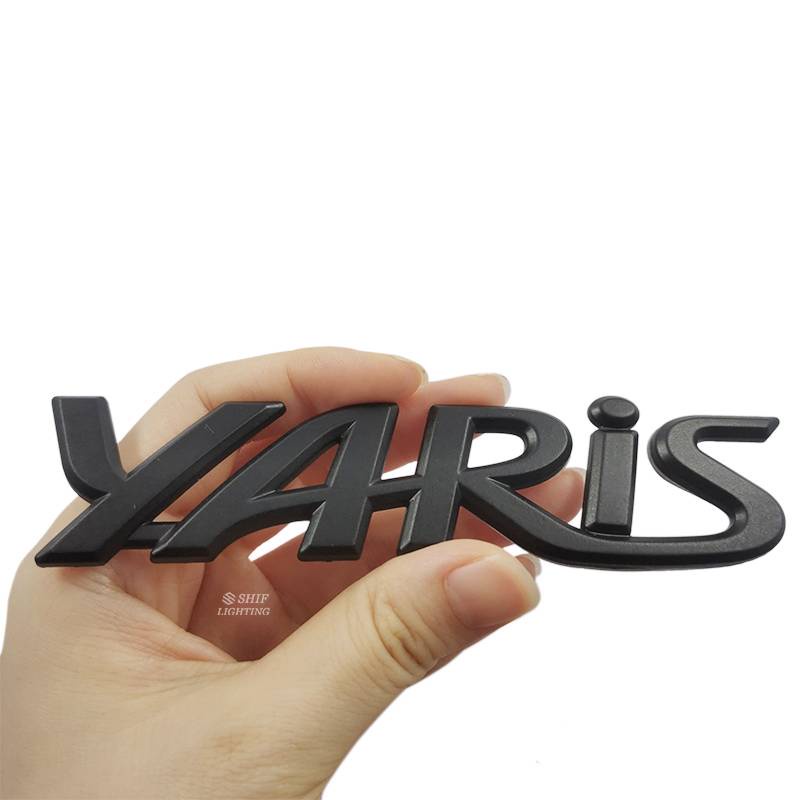 1 X ABS Black YARIS Logo Auto Trunk Lid Emblem Badge Sticker Decal Replacement For TOYOTA YARIS