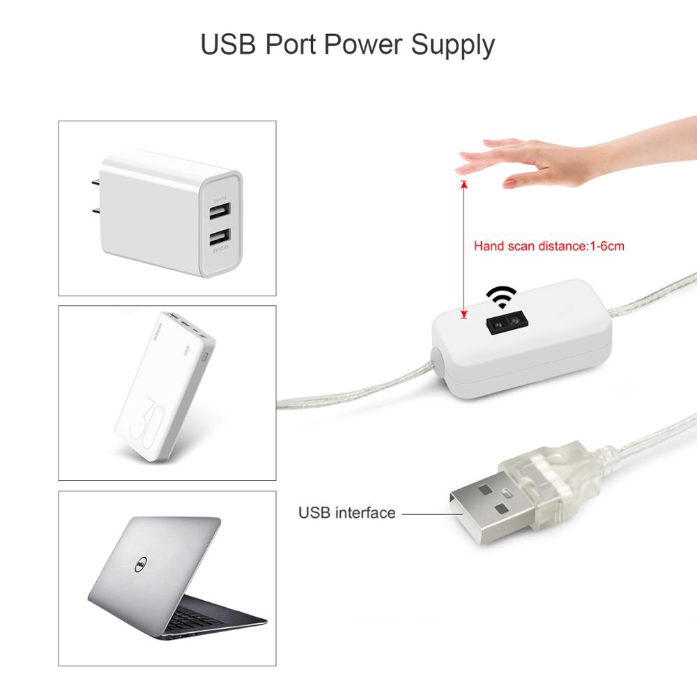 Lampu Strip Led Dc 5v Usb Sensor Gerak Tangan Melambai On Off Anti Air Untuk Belakang Tv dapur