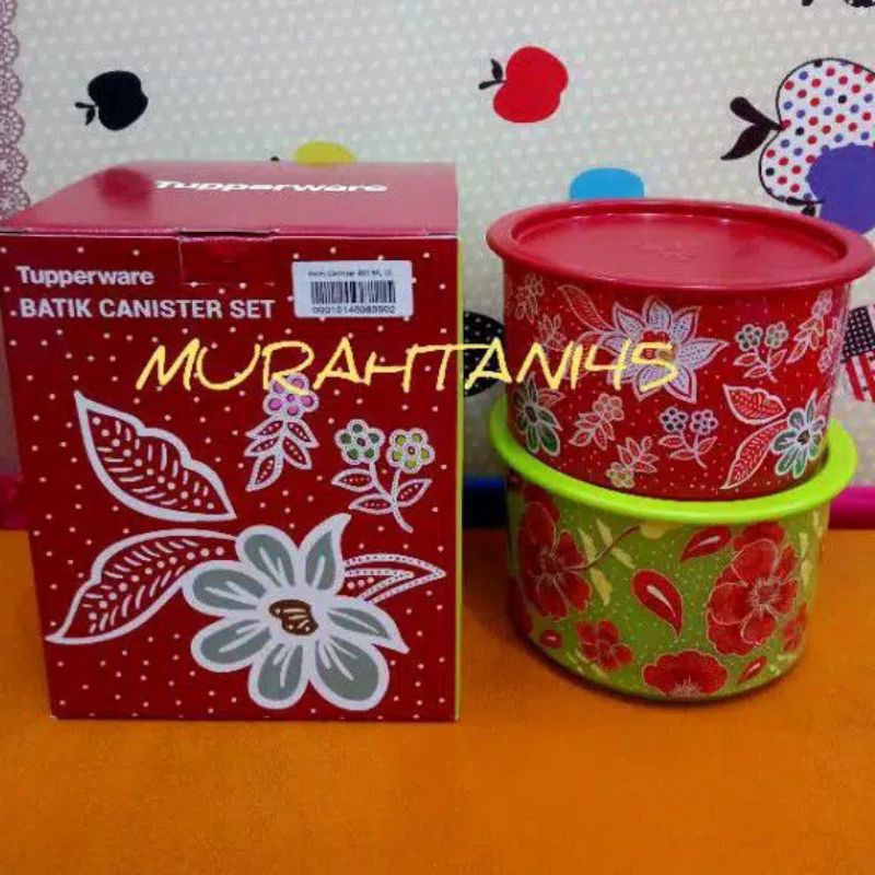 Toples snack batik canister tupperware 940 ml with gift box