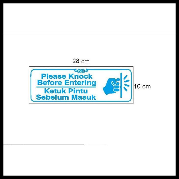 

STIKER VINYL KETUK PINTU KNOCK DOOR MASUK RUANGAN SAFETY SIGN OFFICE