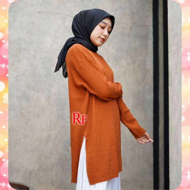 Tunik boxi / dress rajut / fashion rajut