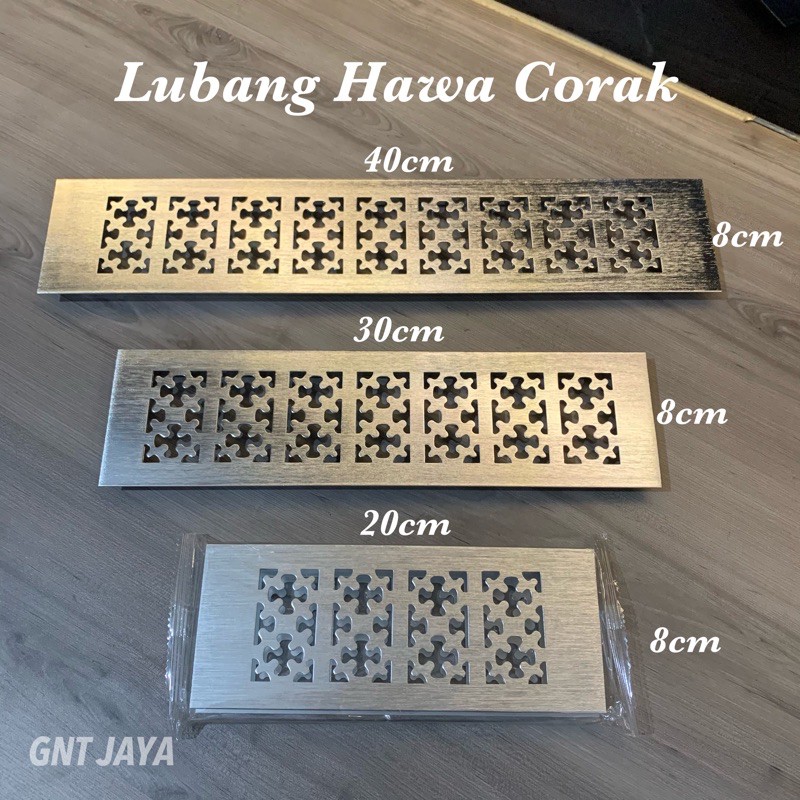 LUBANG HAWA CORAK kotak silver Alumunium lobang udara Saringan Ventilasi lemari motif bunga gnt mebe