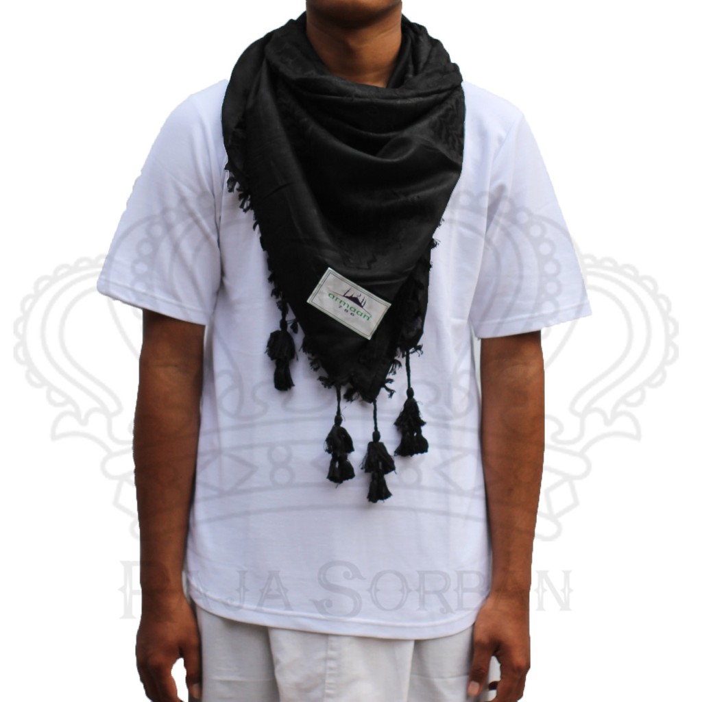 Sorban Kashmiri Hitam Polos Rumbai - Sorban Hitam - Kashmiri Hitam - Imamah Hitam