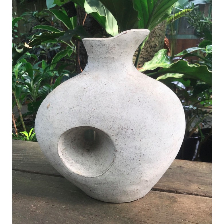 Vas bunga pot guci antik unik putih Shopee Indonesia