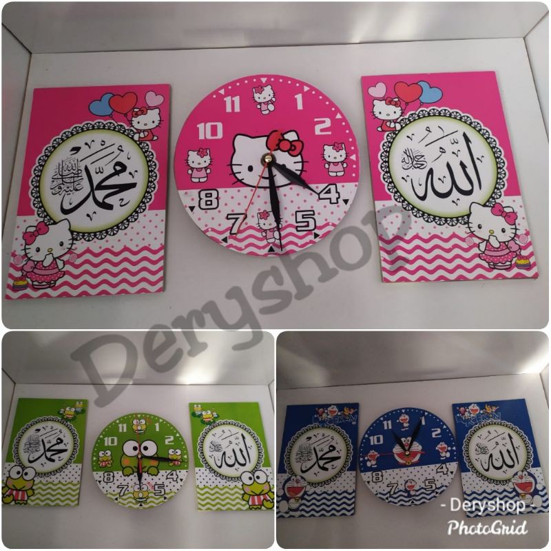 Jam Set Kaligrafi Karakter Motif Jam Kaligrafi Jam Karakter Motif Jam Dinding Set Indonesia