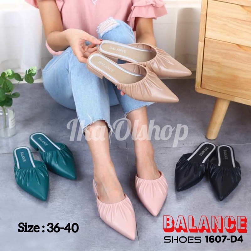 Sepatu Jelly Wanita Selop Flat Balance Polos