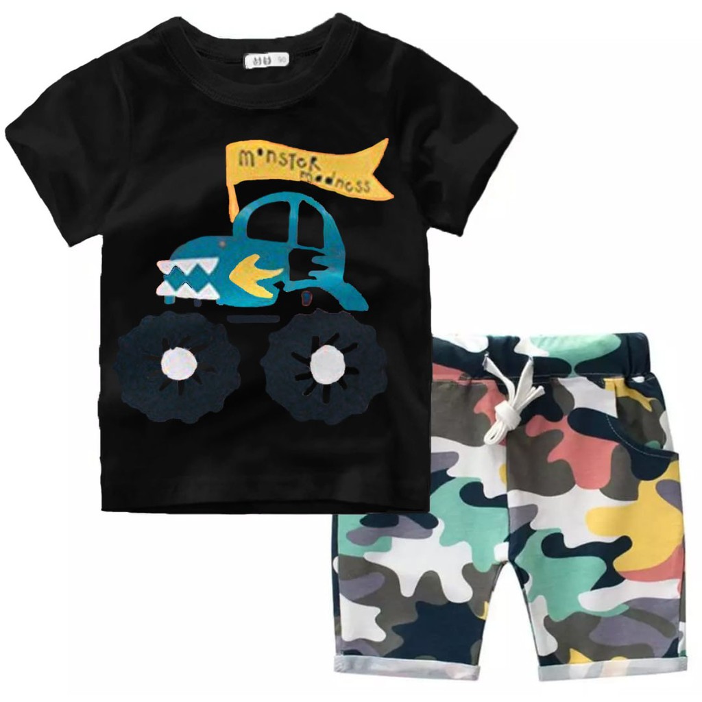 SETELAN ANAK/BAJU ANAK/ SETELAN TRUCK MONSTER ARMY TERMURAH HARGA GROSIR 1-5 THN