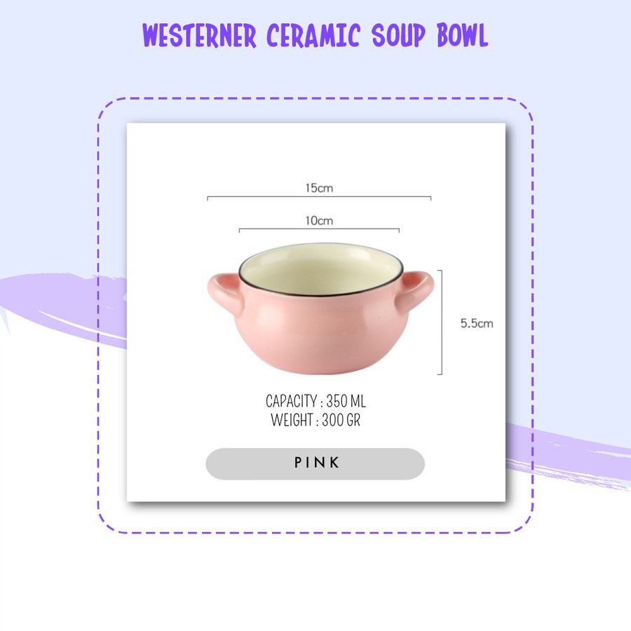 Westerner Ceramic Soup bowl / mangkok sop / mangkok ceramic / mangkok kuah / mangkok makan