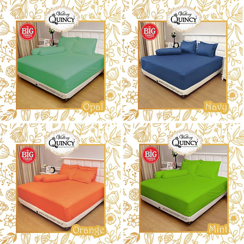 Sprei Polos 180x200  4 BANTAL Tinggi 30 QUINCY VALLERY warna MERAH PINK ORANGE SALEM GOLDEN  - King 180 - SP B4