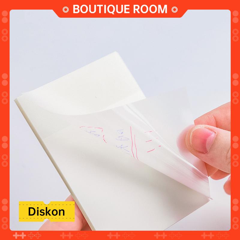 50pcs sticky notes transparan anti air sticker note stiker buku catatan tempel transparent untuk kantor sekolah alat tulis