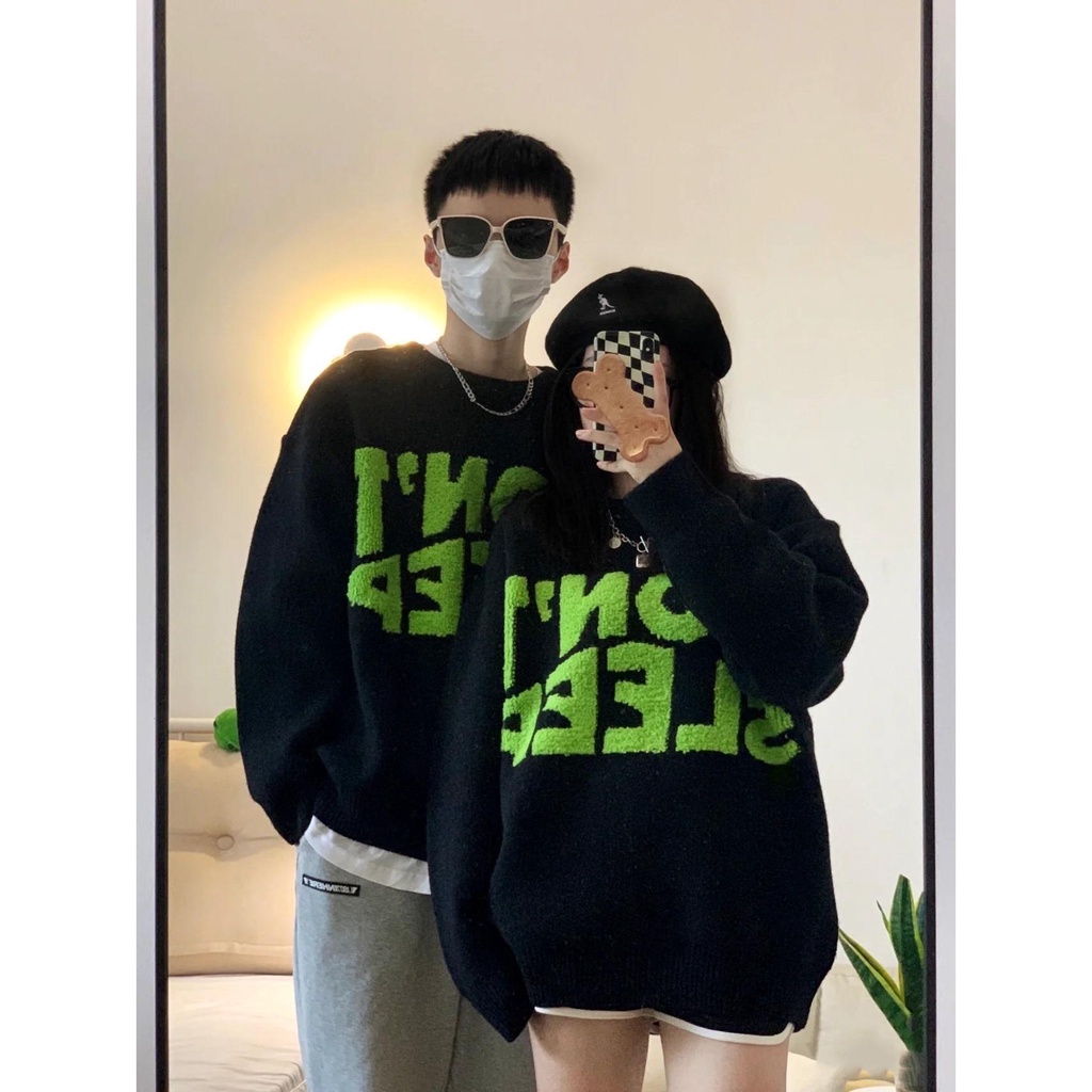 impor [48 jam pengiriman] gaya Jepang pullover vintage couple sweater pakaian luar wanita