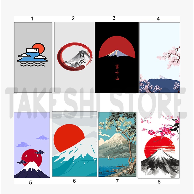 【QTakasi】NOREN TIRAI KEDAI JEPANG MOTIF GUNUNG FUJI PRINTING BISA REQUEST DESIGN DAN MOTIF