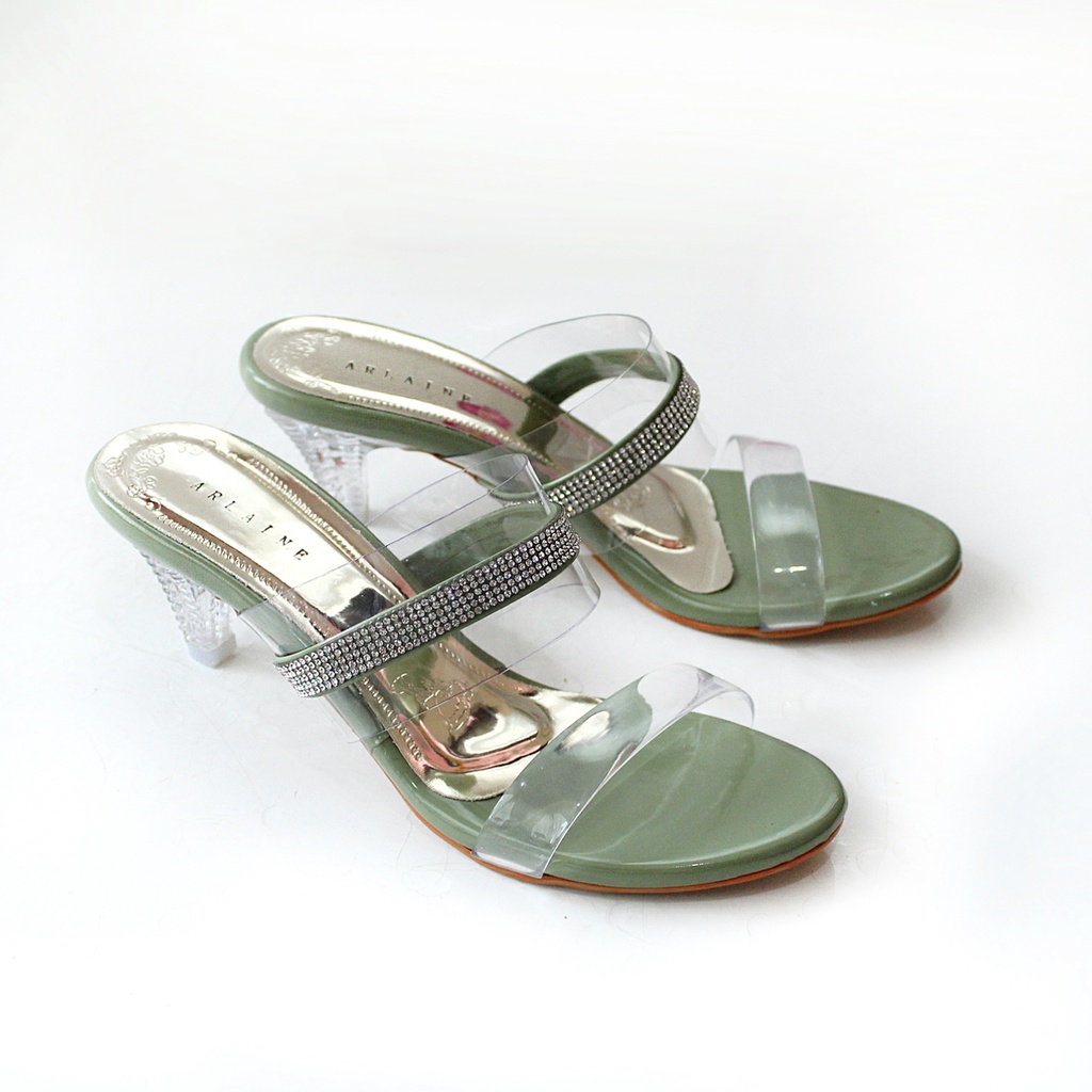 Arlaine- Eolin Sandal Heels Kaca Pesta Berlian