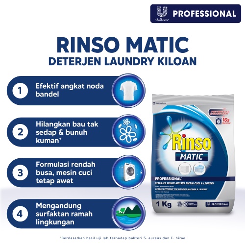 Rinso Matic Bubuk Detergent Professional 900 gr termurah