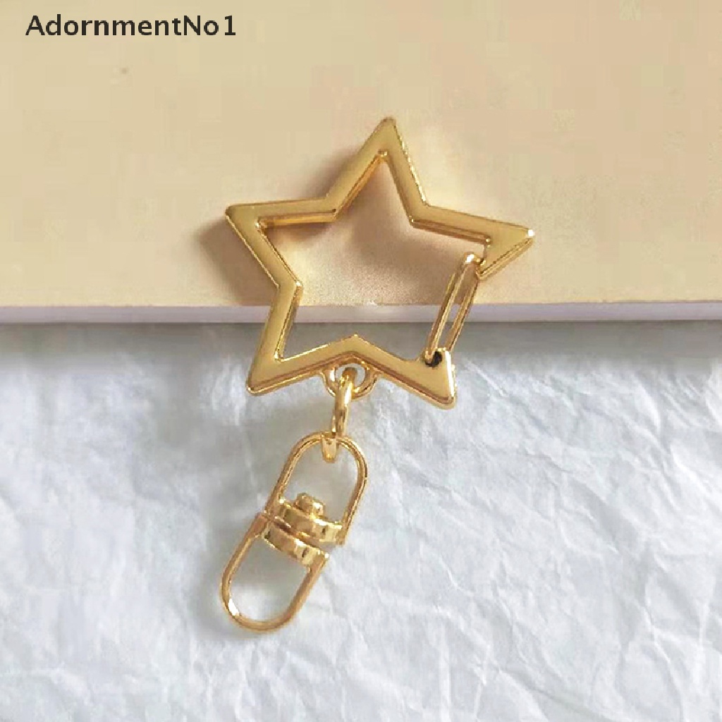 (AdornmentNo1) 10pcs / Set Gantungan Kunci Bentuk Bintang Pentagram Aksen Hollow Untuk Aksesoris DIY