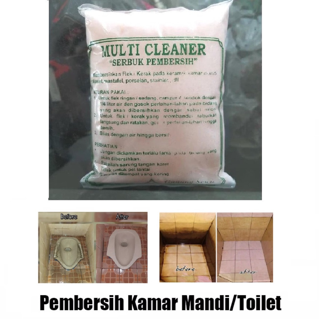 Multi Cleaner Pembersih Kerak Lantai - Bubuk Pembersih Kerak Toilet Bak Mandi Serbaguna - Perontok Kerak Membandel