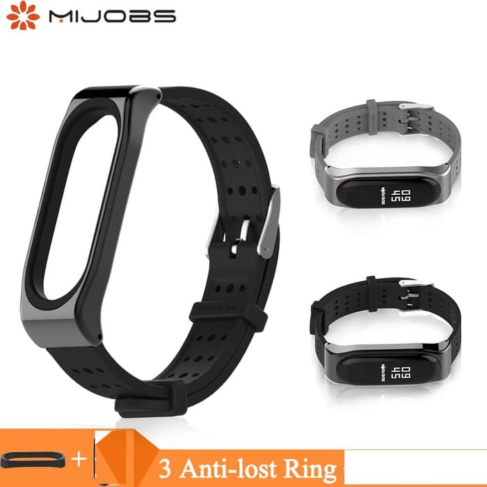 MI BAND MIJOBS 4/3 Strap GELANG Tali METAL SPORTY Bonus anti lost G-SHOCK