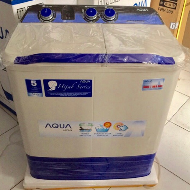 Mesin cuci 2 tabung Aqua 8 kg Hijab Series 881XT