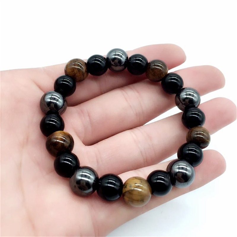 Hbid Gelang Manikmanik Batu Obsidian Hematite Warna Hitam Untuk Priawanita