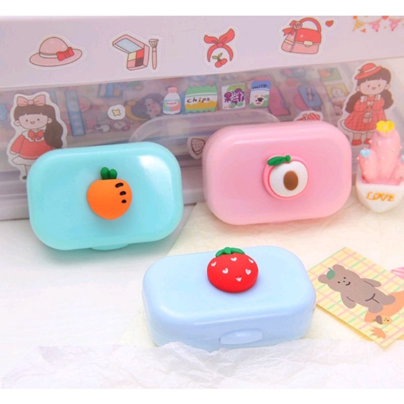 BLESSHOP Tempat Sotflen Kanan Kiri Softlens Case Kotak Softlens Dan Kaca