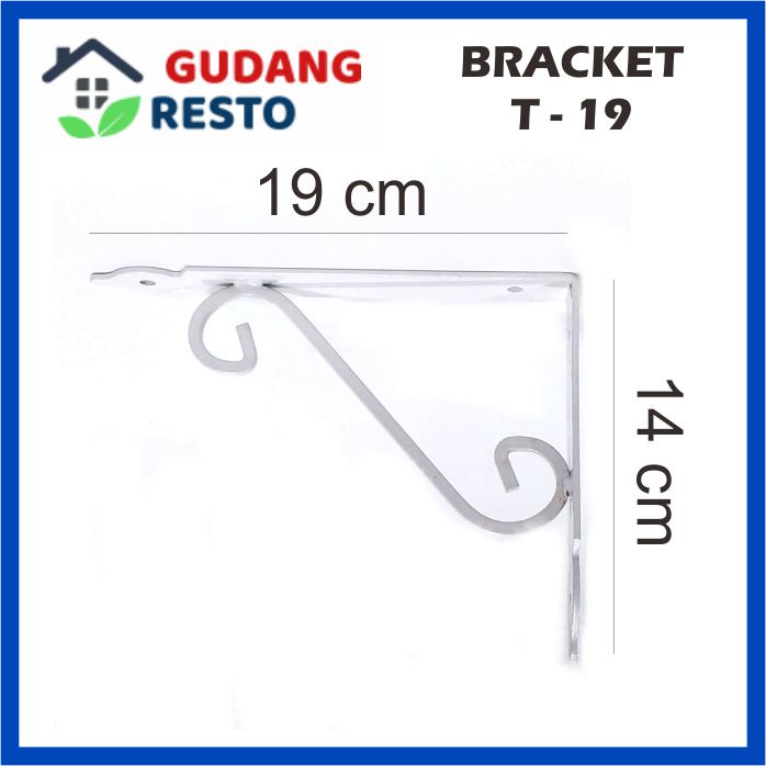 TIPE T 19 RAK / SIKU BRACKET BESI HIAS MOTIF DINDING AMBALAN PENYANGGA