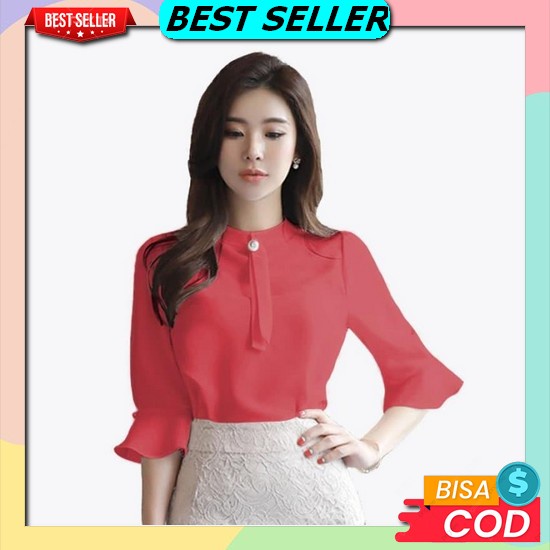 Office Top / Baju Atasan Cewek Kekinian Bahan Shakila / Fashion Muslim Wanita Terlaris 2022 / Blouse