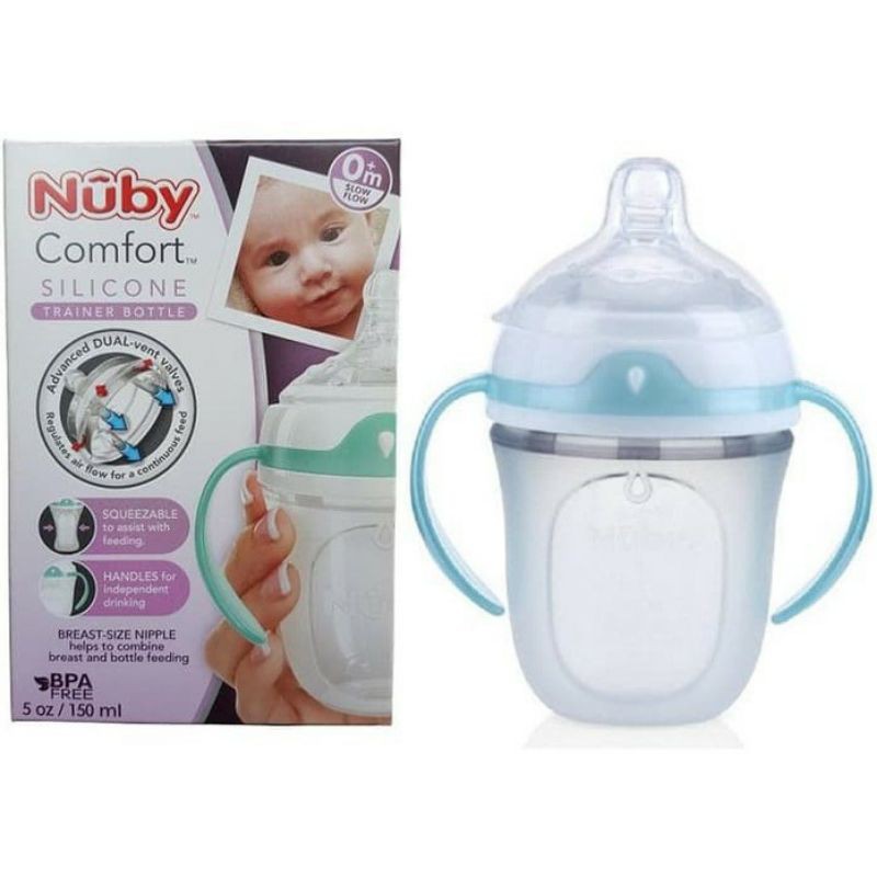 Nuby COMFORT SILICONE TRAINER BOTTLE 150 ML HANDLES