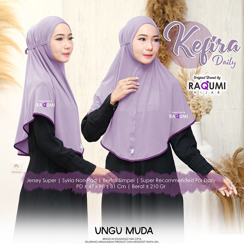 KEFIRA ORIGINAL RAQUMI HIJAB | JILBAB SYIRIA RAQUMI | JILBAB UNGUMUDA | JILBAB JERSEY RAQUMI