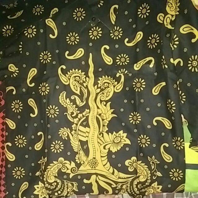 Keris Emas Kemeja Batik Pria Batik Solo Kemeja Pria Lengan Panjang Seragam Batik Modern