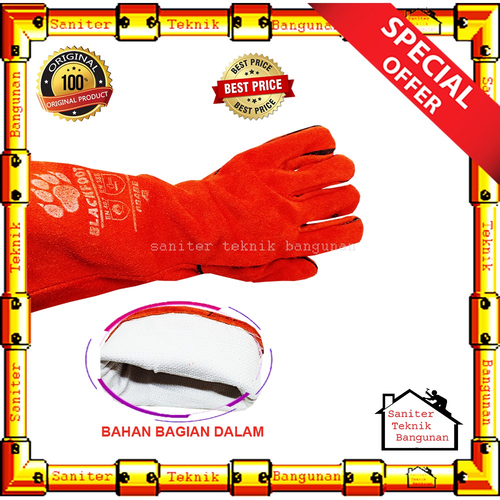 Sarung Tangan Las Kulit Grade A Blackfoot / Welding Gloves 16&quot; Inch