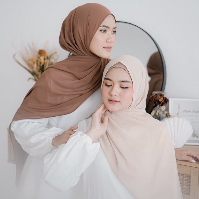 Hijab Pashmina Ceruty Babydoll 180x75 Premium  Kerudung Pashmina Ceruty Baby Doll