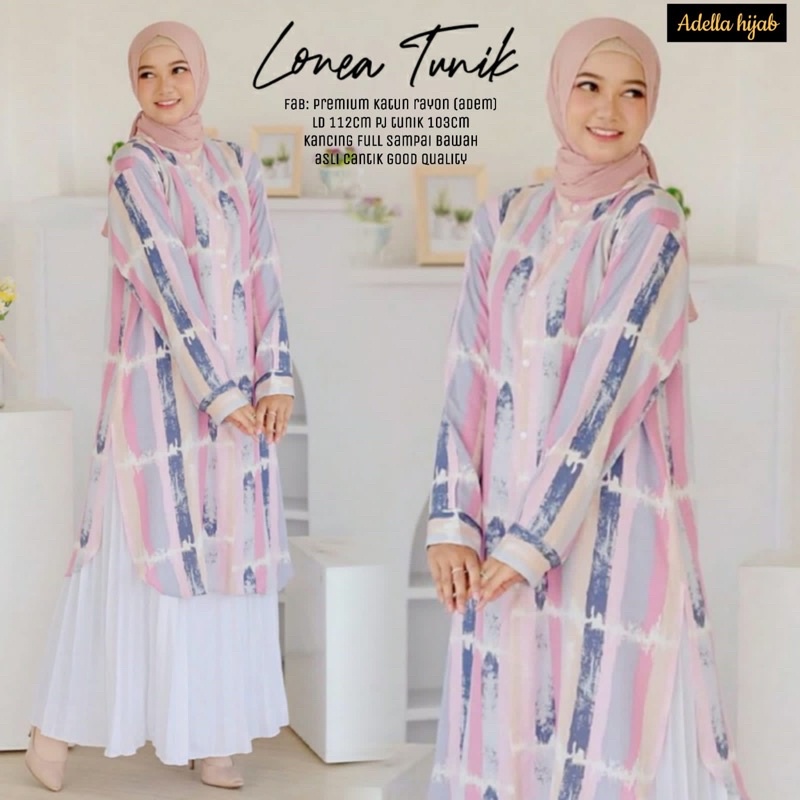 Lonea tunik atasan tunik katun rayon baju atasan wanita