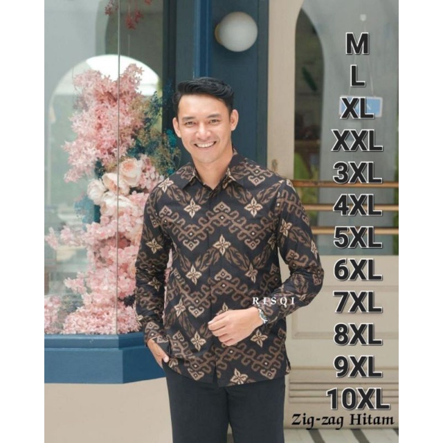 kemeja batik pria lengan panjang big size M L XL XXL XXXL 4XL 5XL 6XL 7XL 8XL 9XL 10XL seragam