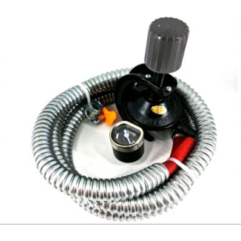 Regulator Gas Putar Set Lengkap+Selang 1,8M/Regulator Gas Destec Com Meter SNI ORI Paket Hemat Lengkap